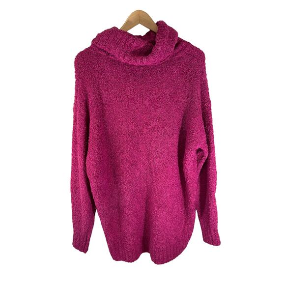 GAP Women's Merino Wool Blend Cowl Neck Sweater Hot Pink XS Coquette Cozy Core - Picture 2 of 6